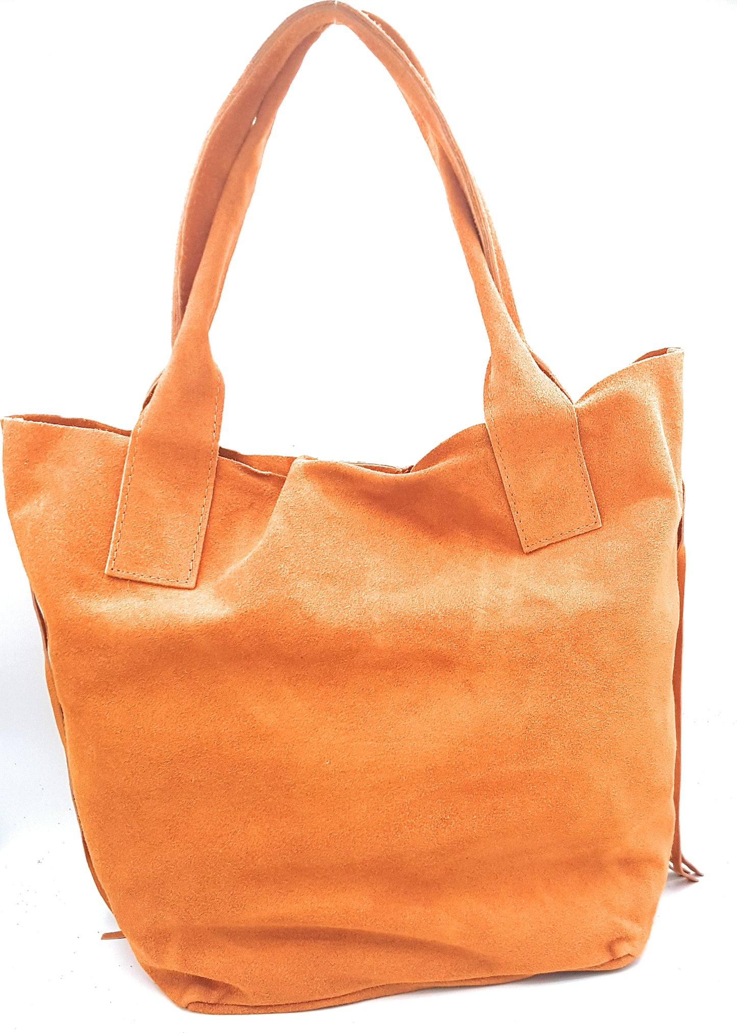 Naya Fringed Suede Shopper Bag ~ Orange