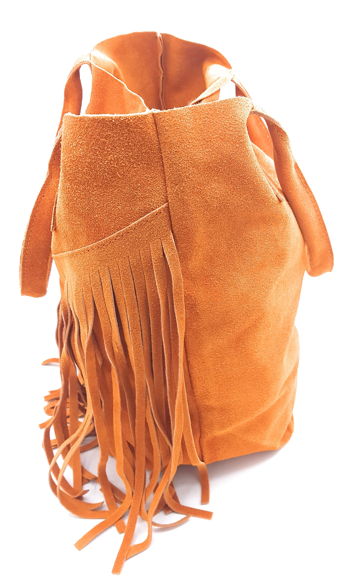 Naya Fringed Suede Shopper Bag ~ Orange