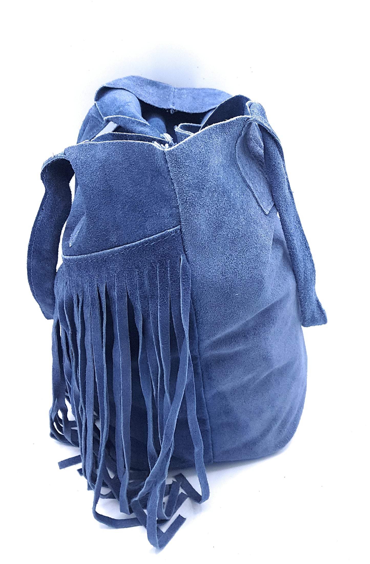 Naya Suede Leather Shopper Bag ~ Denim Blue