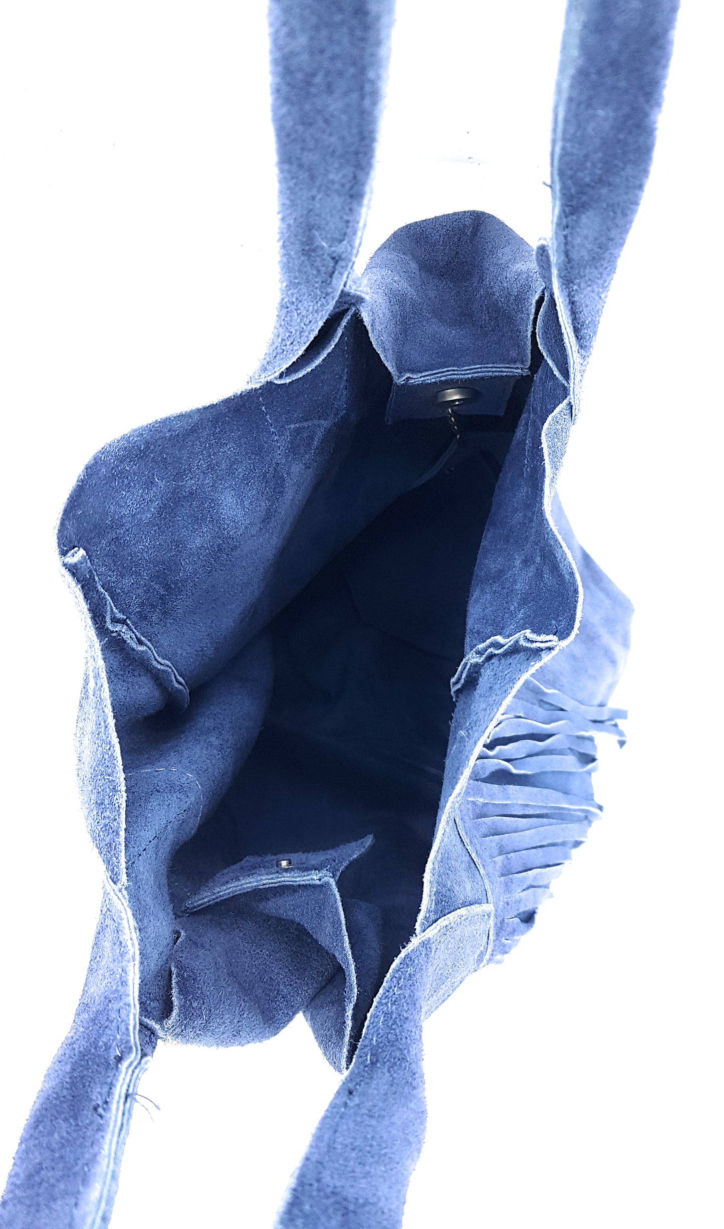 Naya Suede Leather Shopper Bag ~ Denim Blue