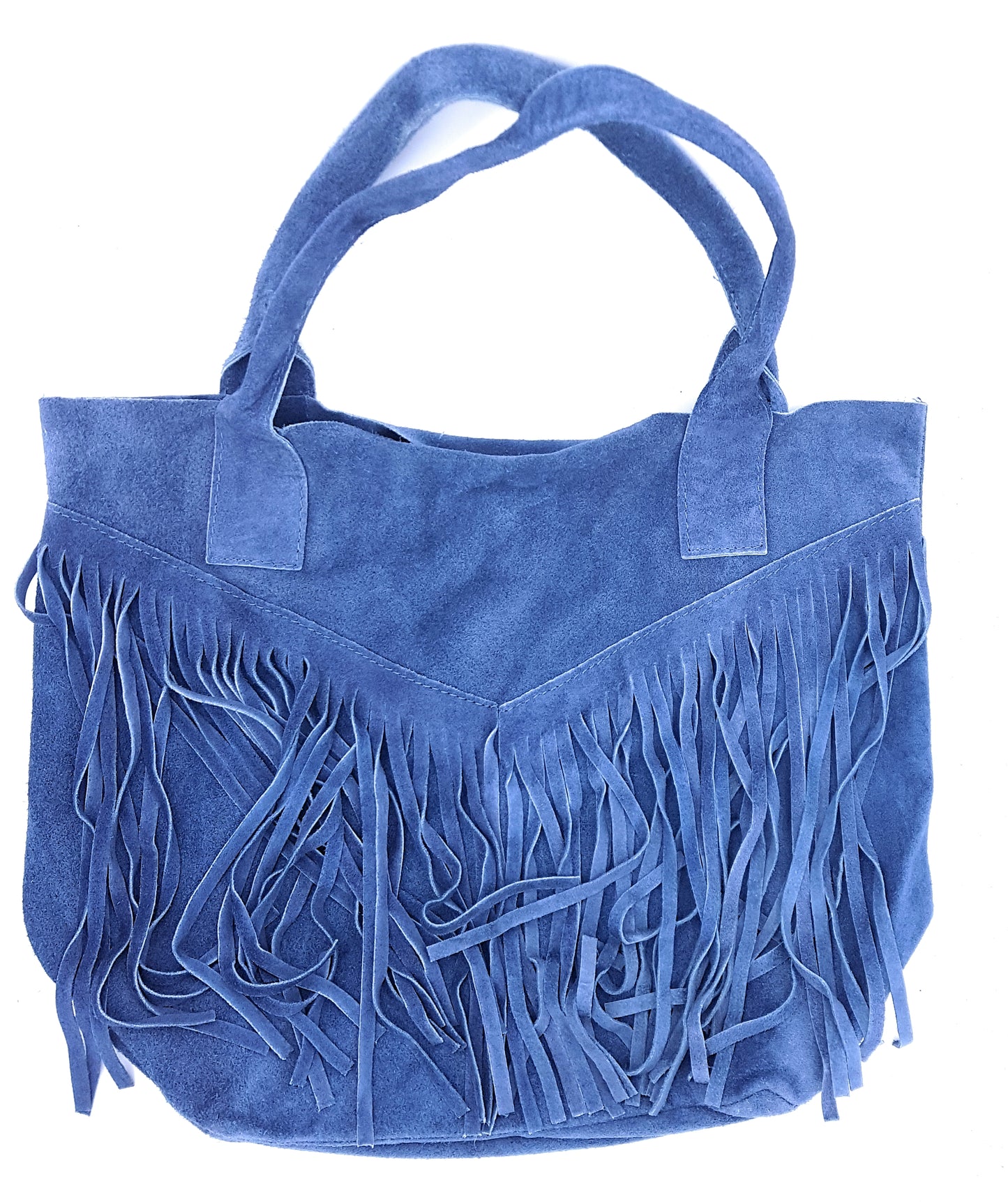 Naya Suede Leather Shopper Bag ~ Denim Blue