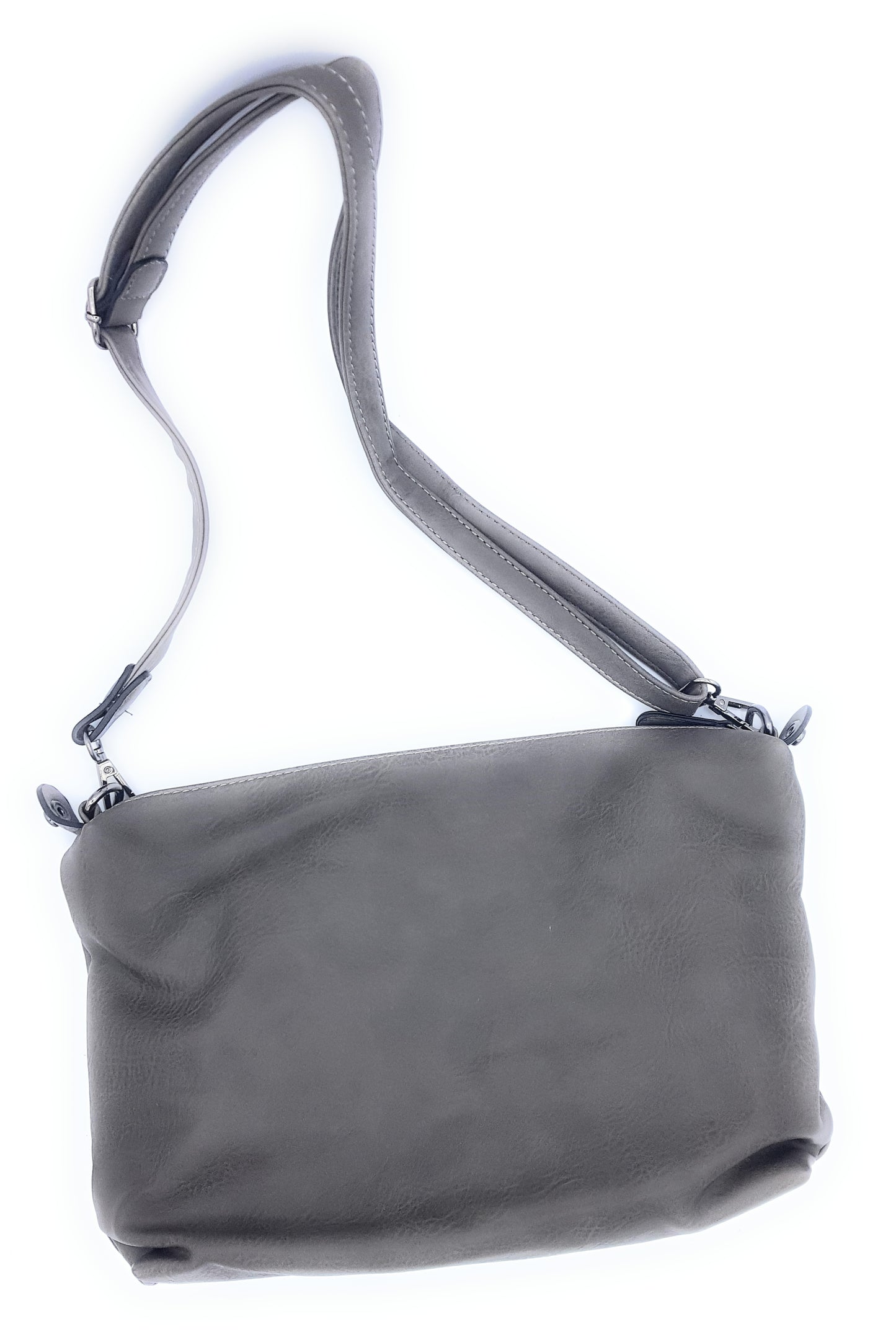 Oneida 2-in-1 Faux Leather Bucket Bag ~ Grey