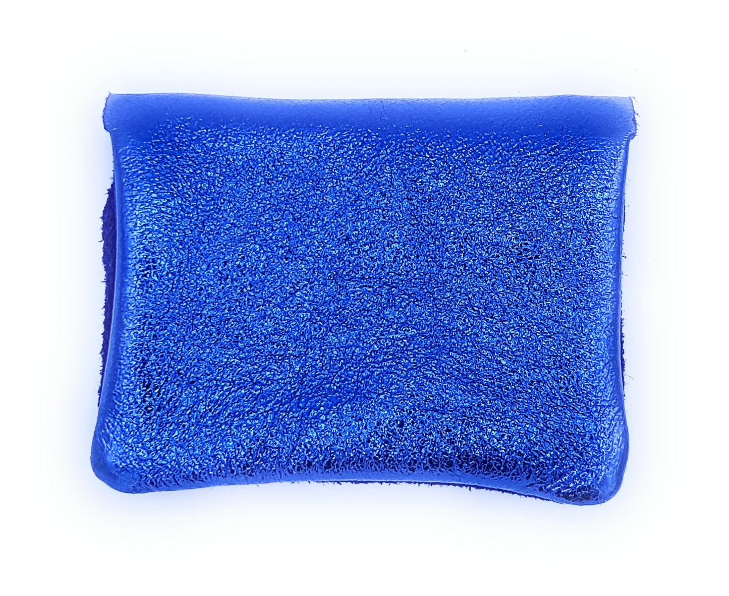Aponi suede leather / iridescent coin purse ~ Royal blue