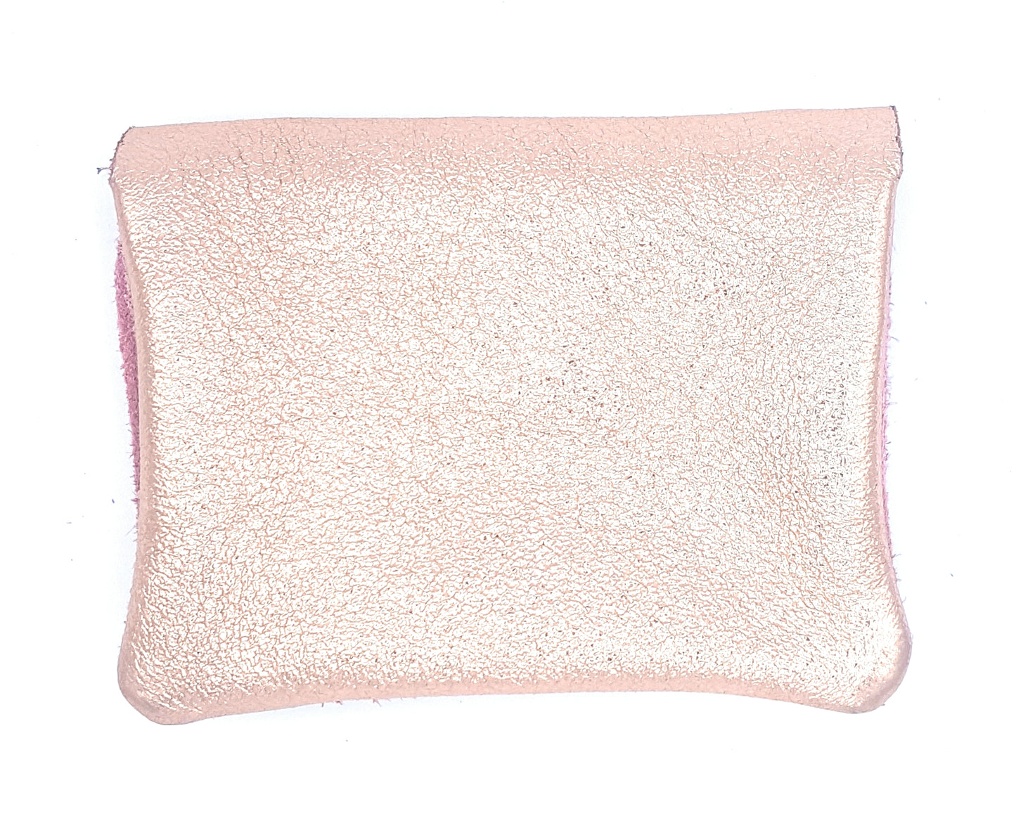 Aponi suede leather / iridescent coin purse ~ Pale pink