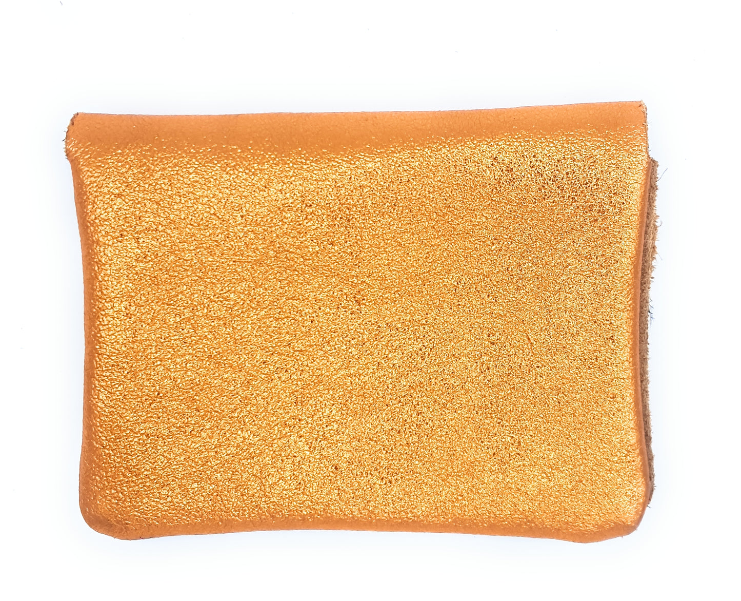 Aponi suede leather / iridescent coin purse ~ Copper / Camel