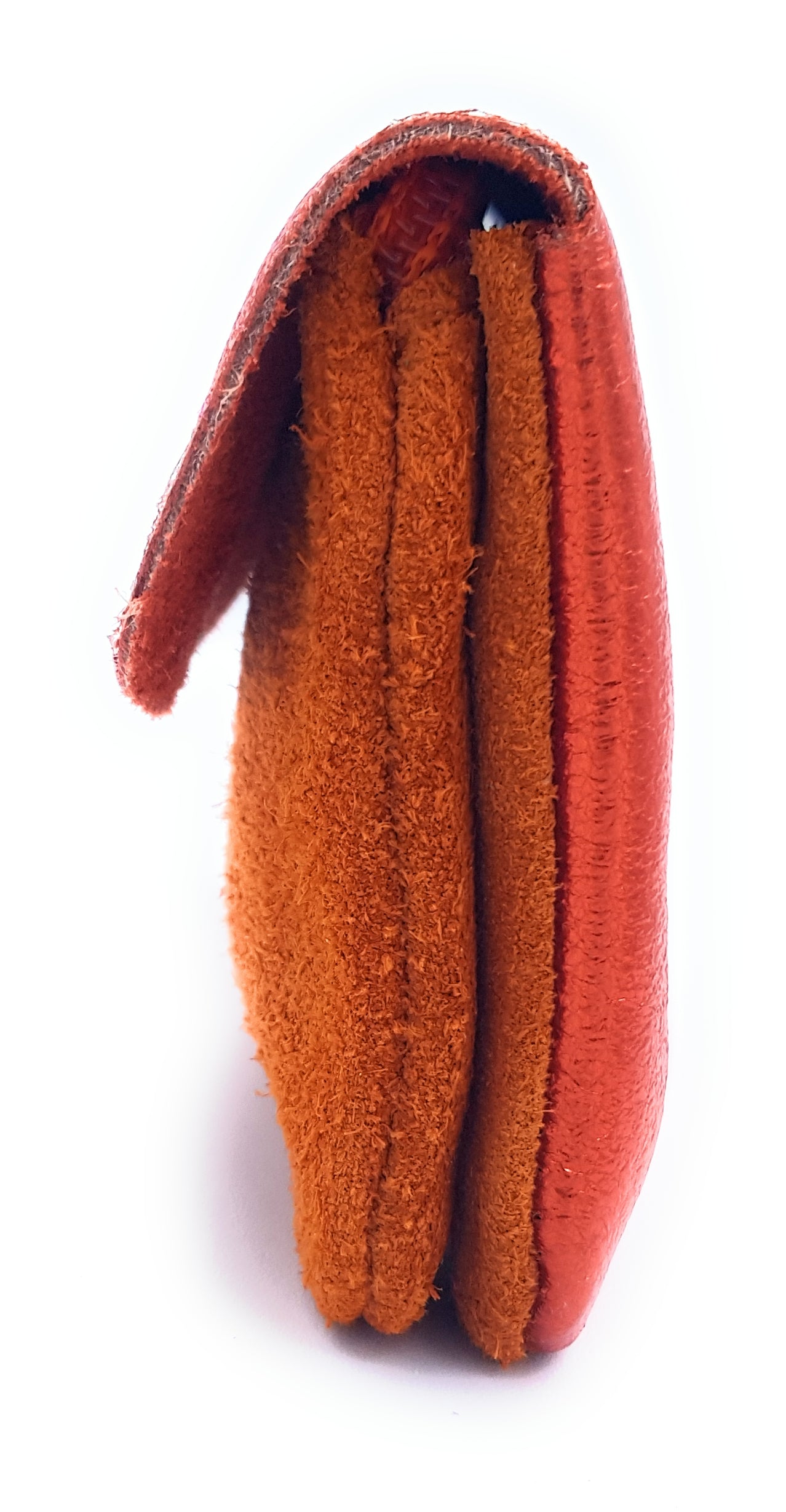 Aponi suede leather / iridescent wallet ~ Orange