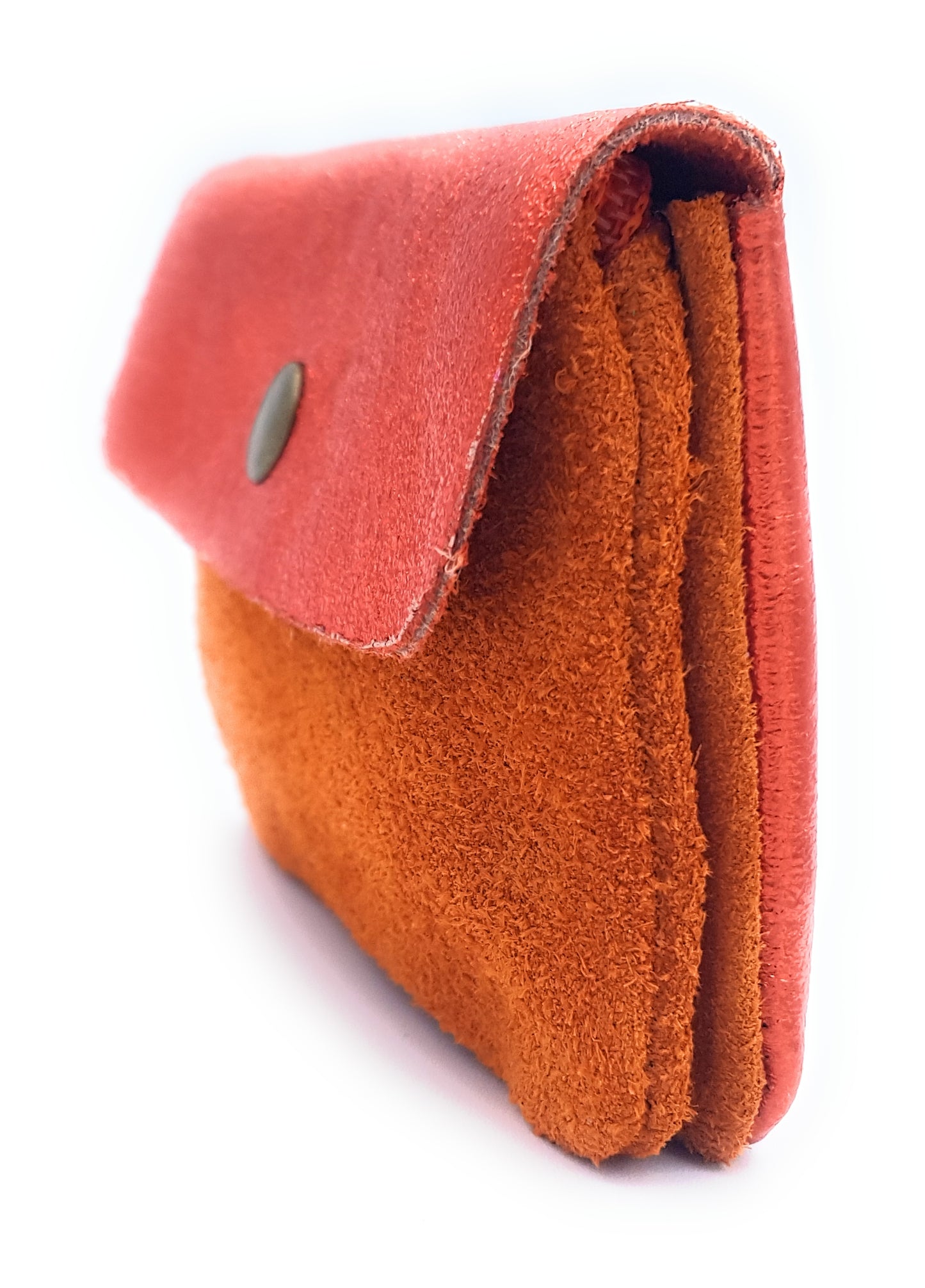 Aponi suede leather / iridescent wallet ~ Orange