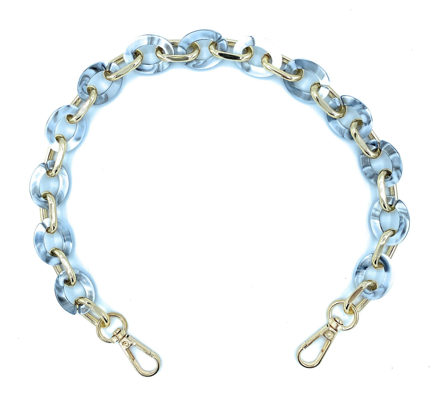 Bandoulière amovible en acrylique pour sac ~ Marbré / doré