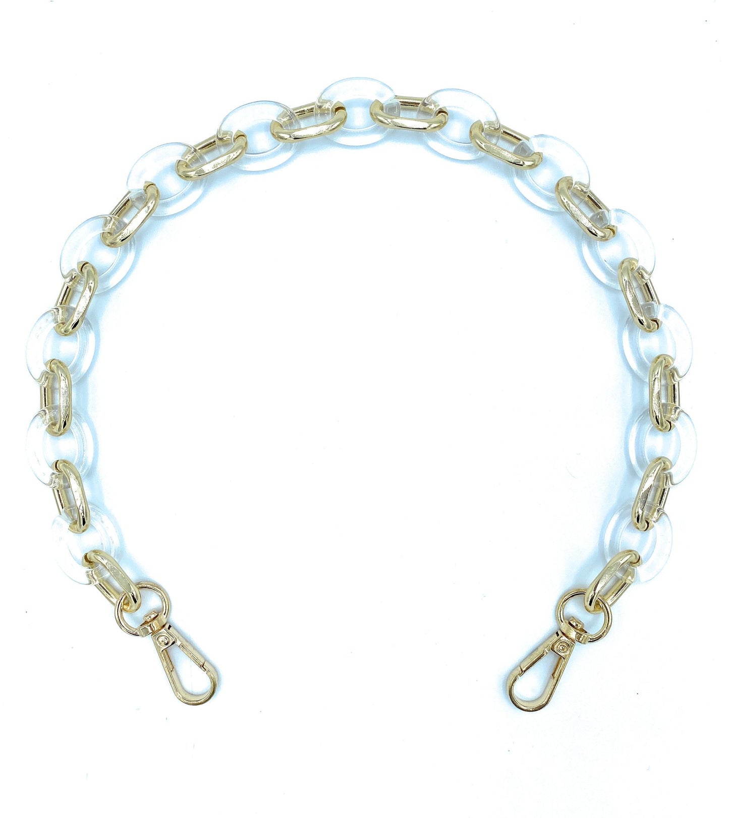 Bandoulière amovible en acrylique pour sac ~ Transparent / doré