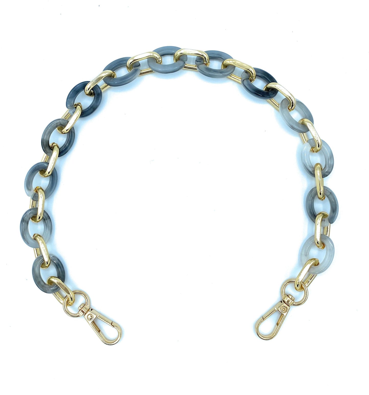 Bandoulière amovible en acrylique pour sac ~ Gris marbré /doré