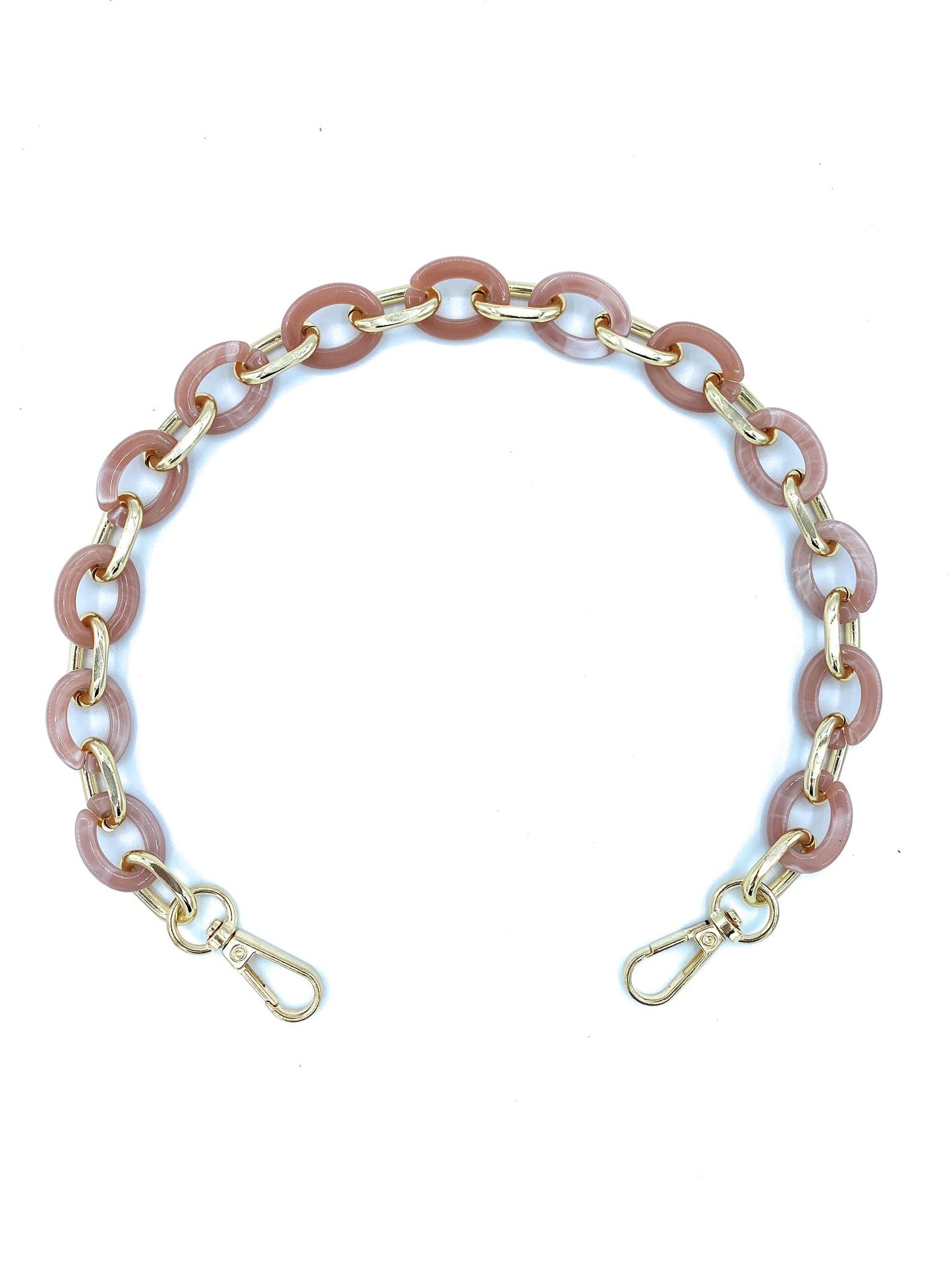 Bandoulière amovible en acrylique pour sac ~ Rose pâle / doré