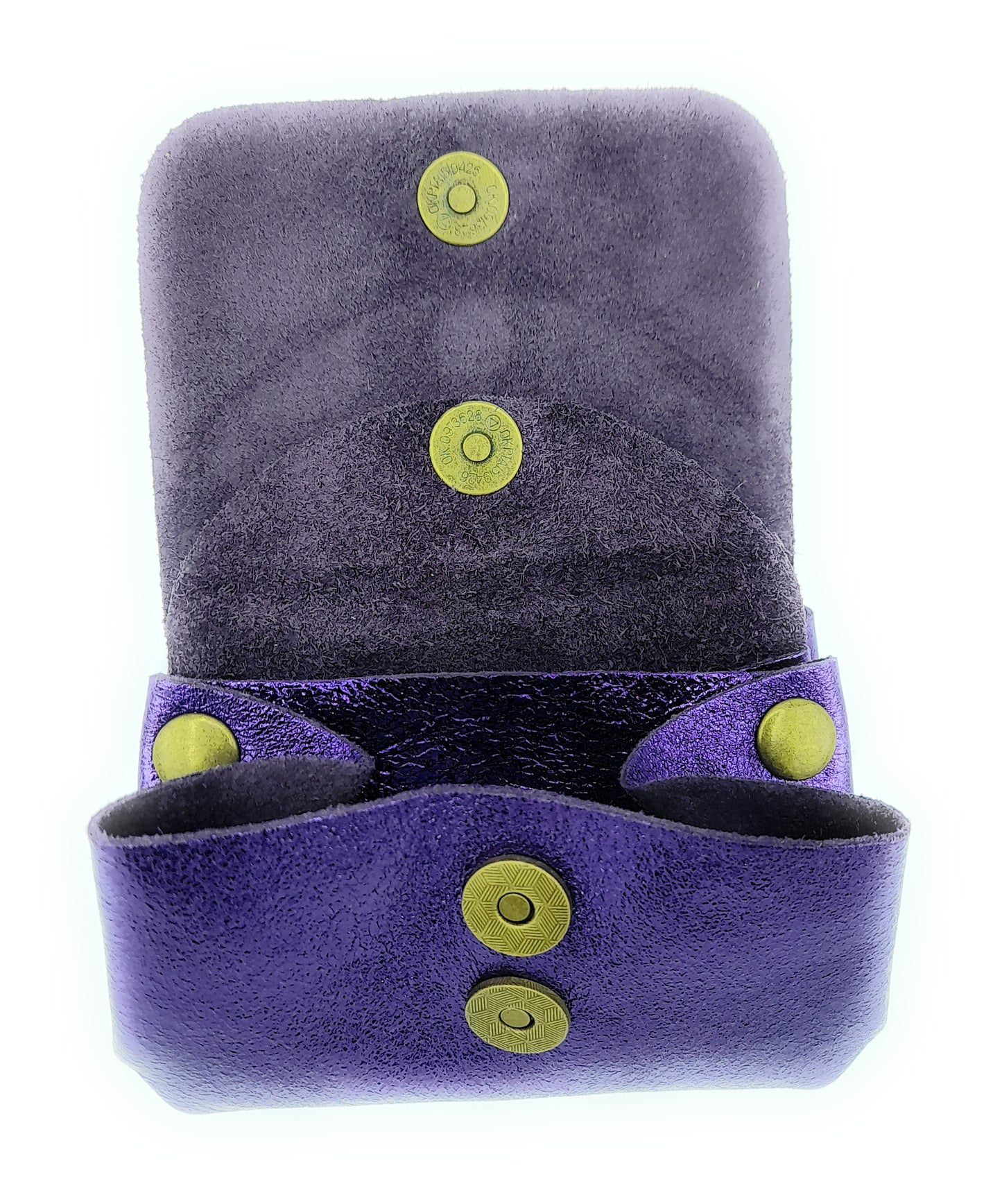 Porte-monnaie Etania en cuir irisé Violet