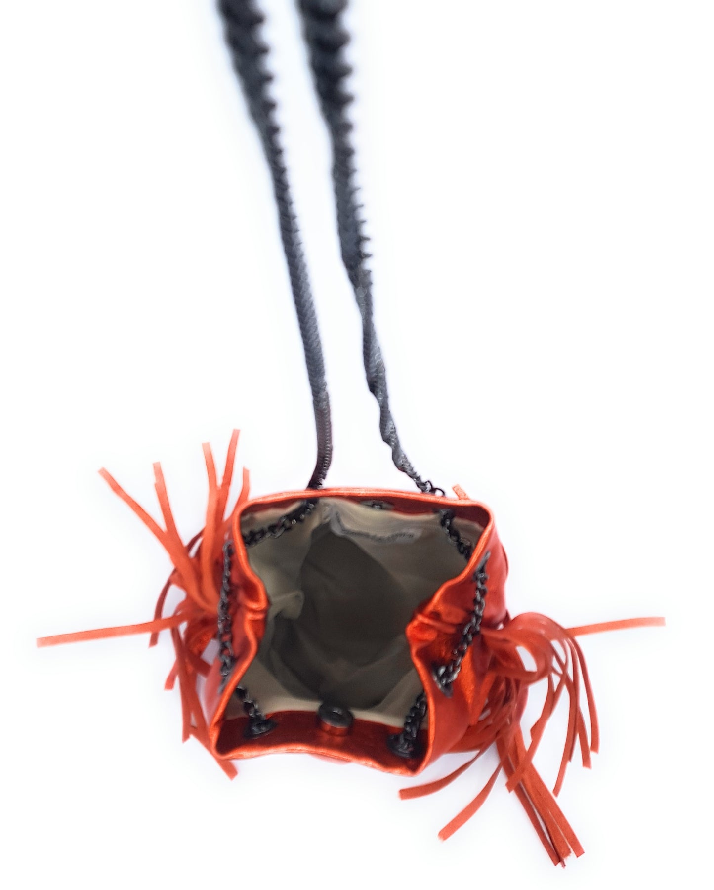 Sac bourse Anoki en cuir irisé Orange