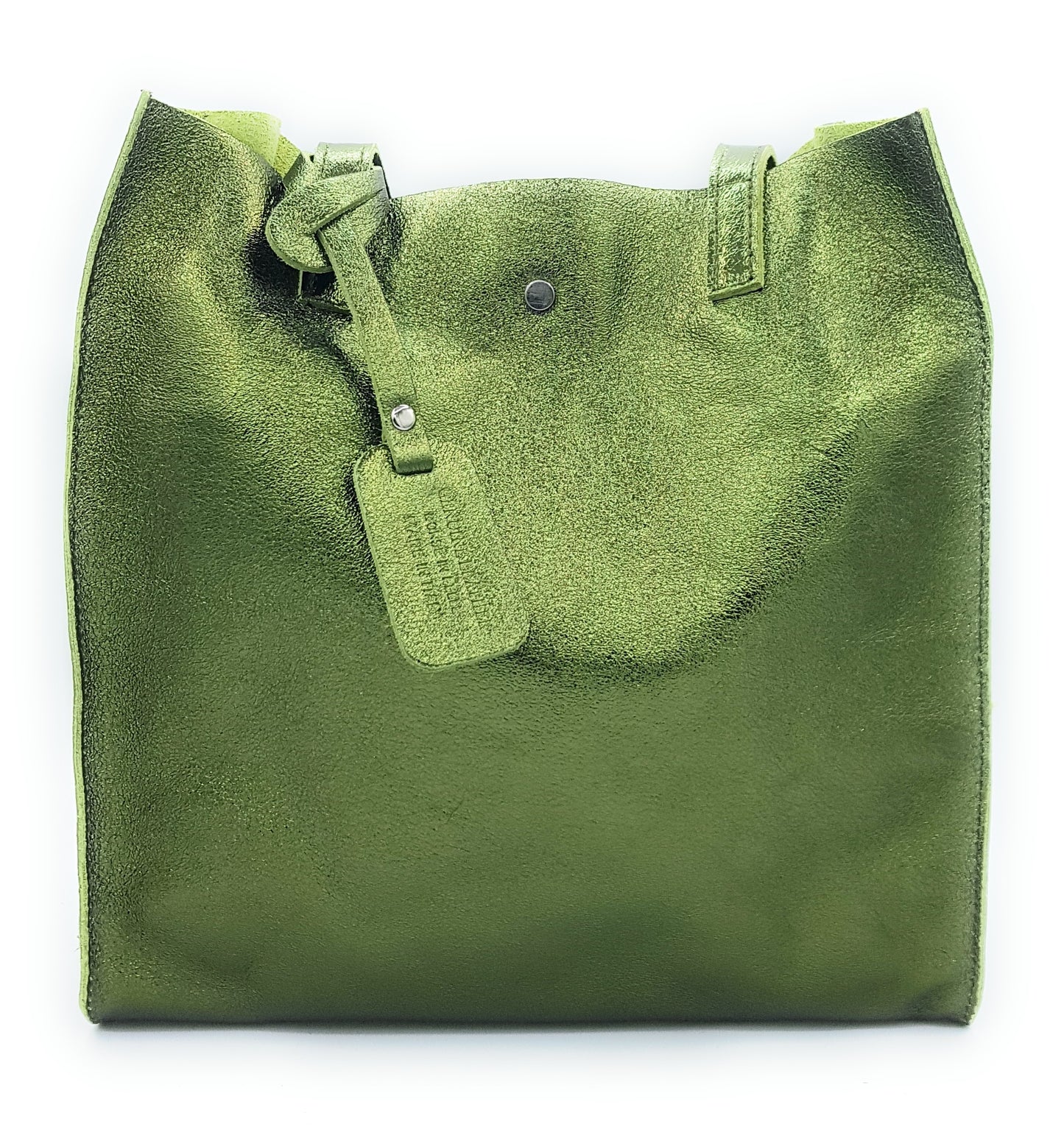 Dena shopper bag in iridescent leather ~ Khaki