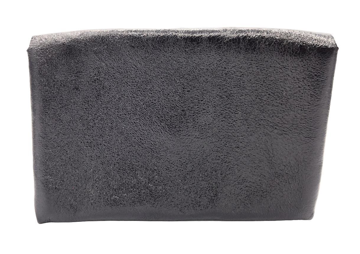 Aquene iridescent leather purse ~ Black