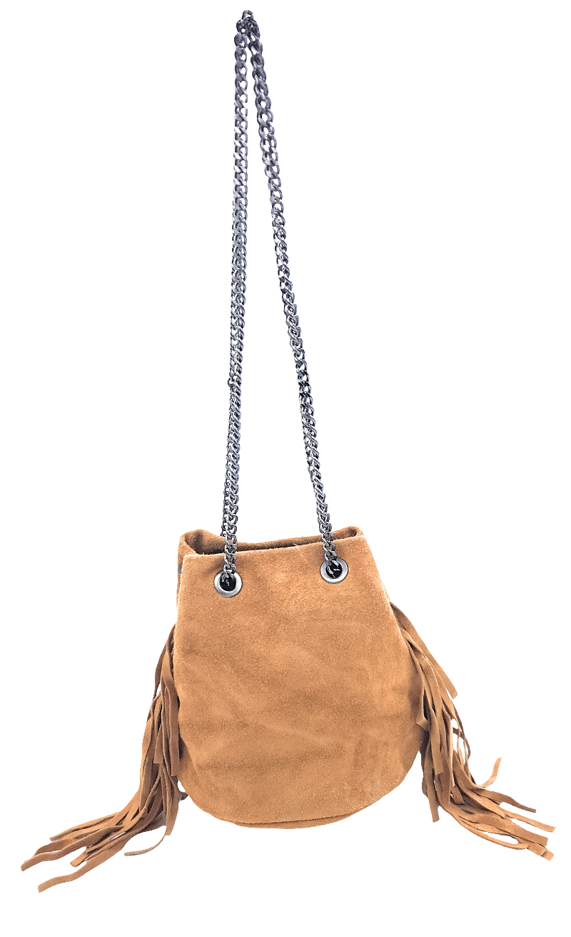 Sac bourse Anoki en cuir suèdé ~ Camel