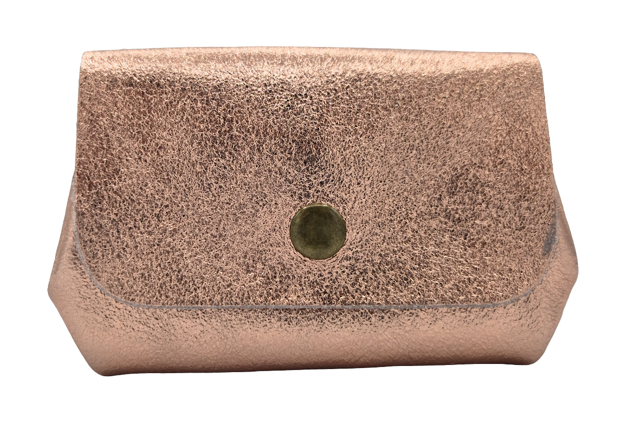 Porte-monnaie en cuir irisé Etania ~ Champagne