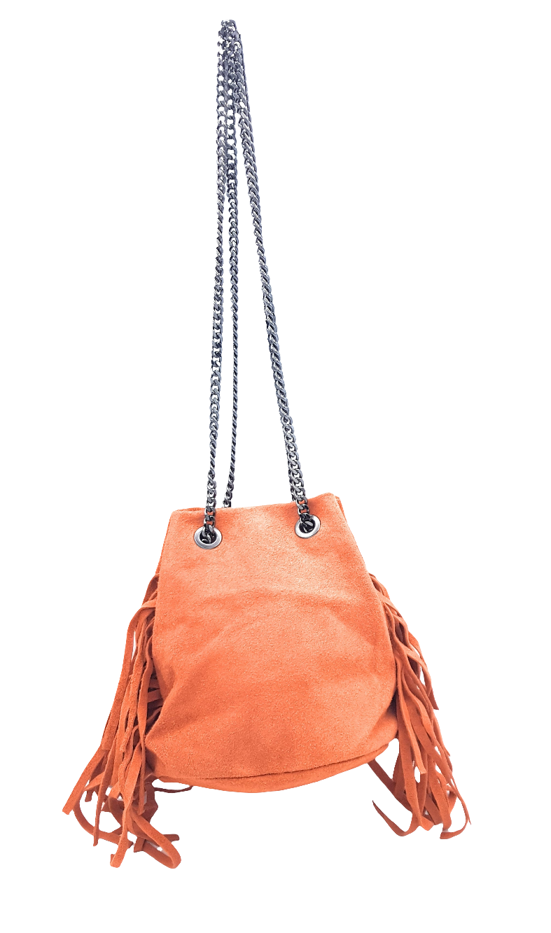 Sac bourse Anoki en cuir suèdé ~ Orange