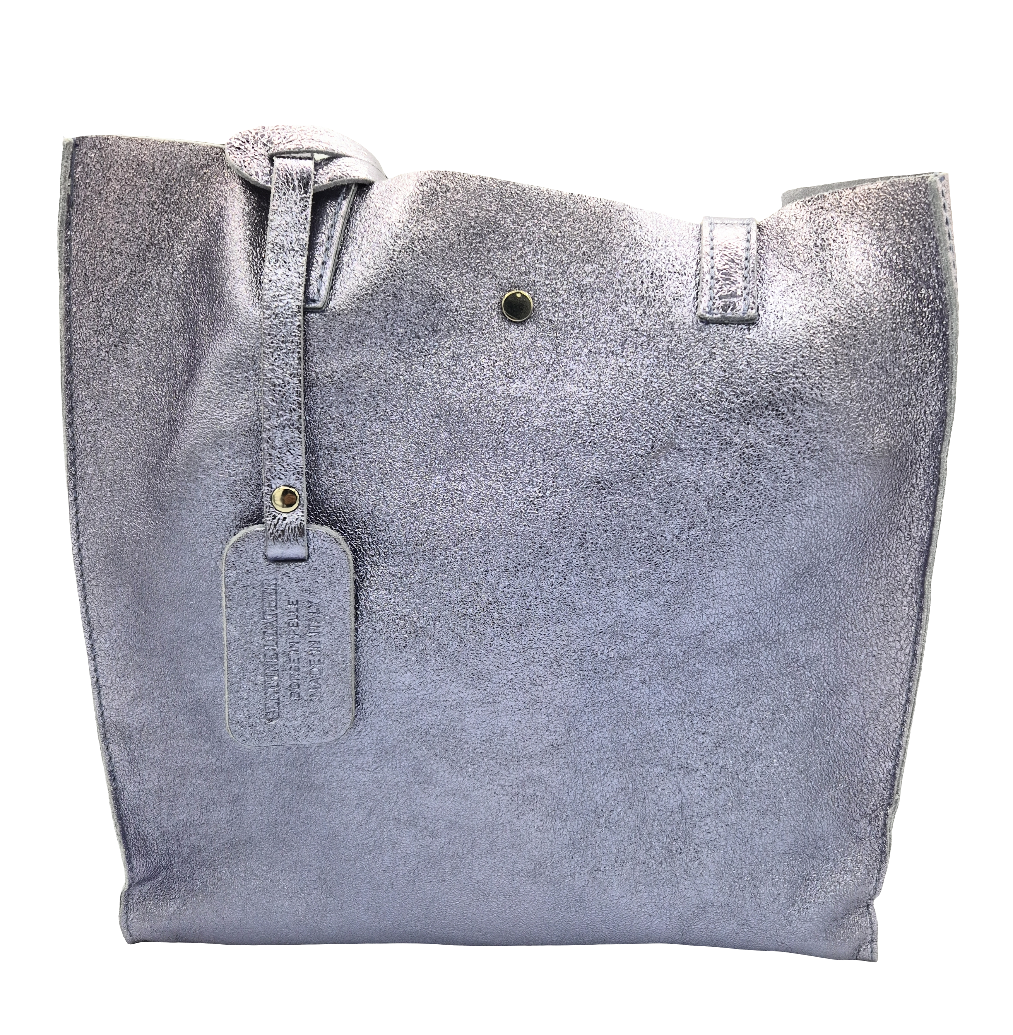 Dena shopper bag in iridescent leather ~ Lavender