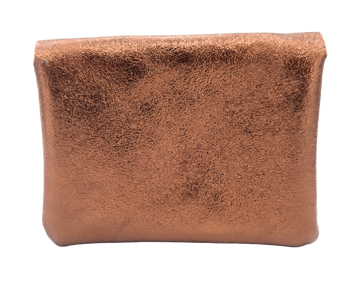 Porte-monnaie Aponi cuir irisé italien ~ Bronze