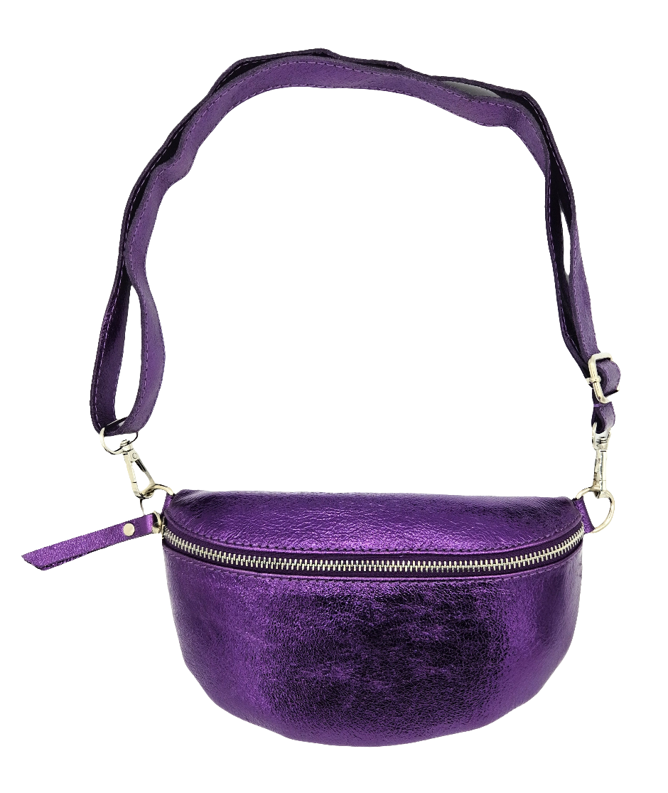 Dyani Iridescent Leather Fanny Pack ~ Purple
