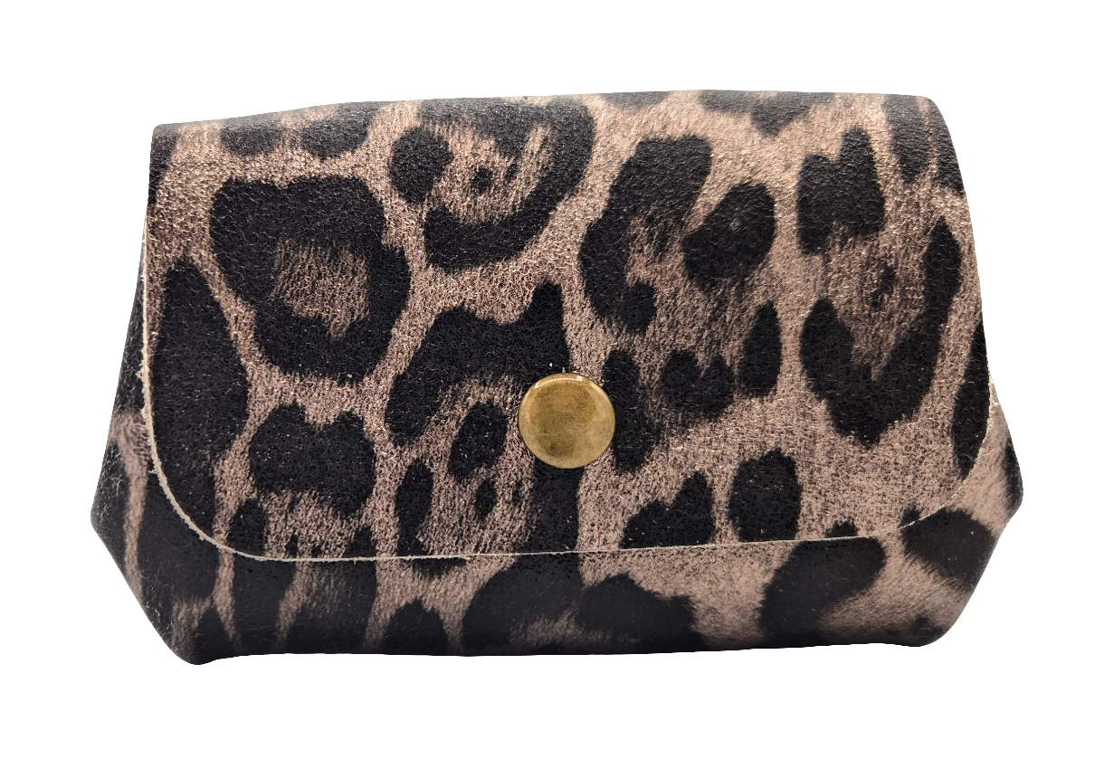 Porte-monnaie en cuir irisé Etania ~ Leopard