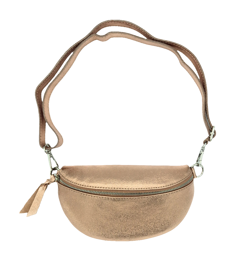 Sac banane en cuir irisé Dyani ~ Champagne