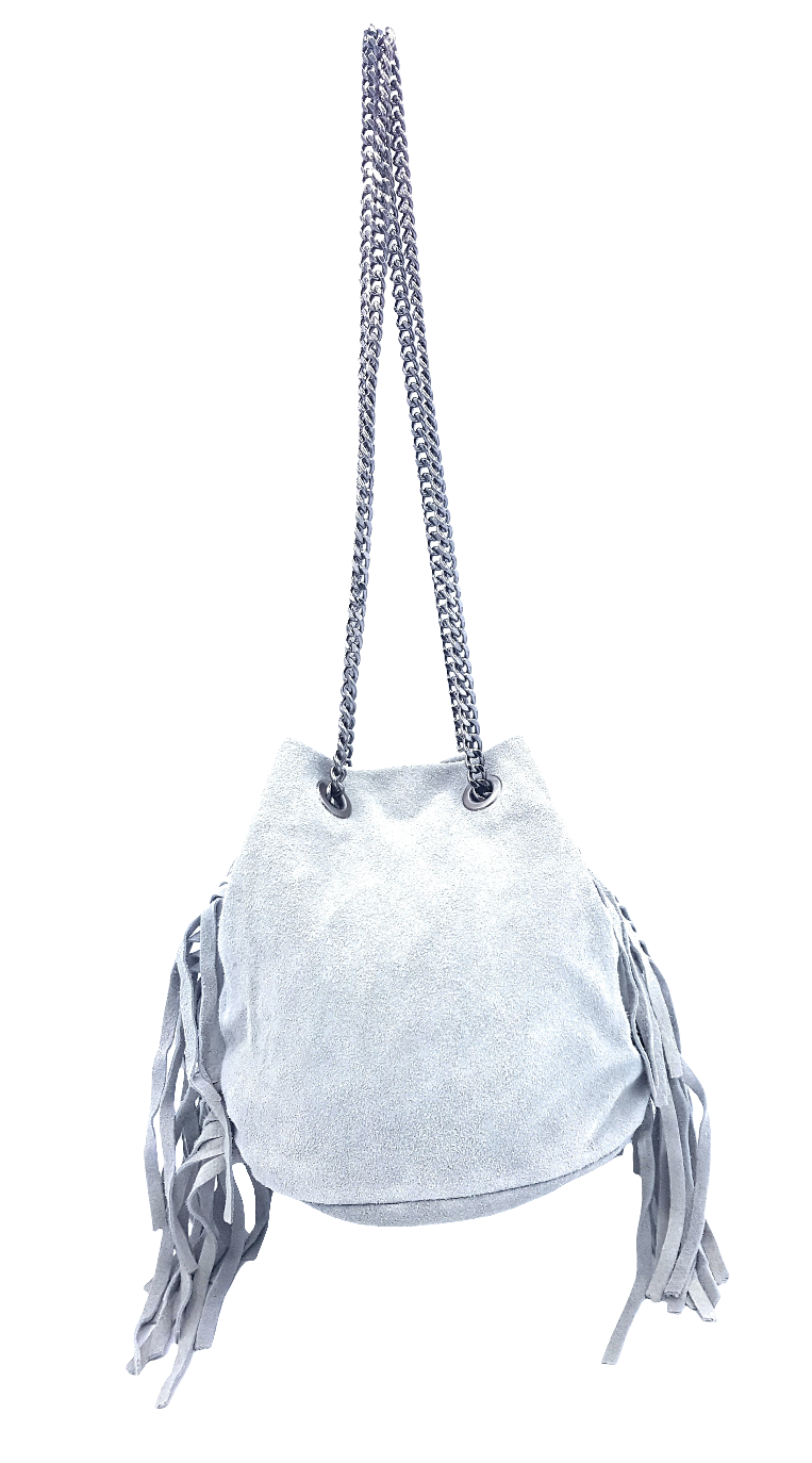 Sac bourse Anoki en cuir suèdé ~ Gris