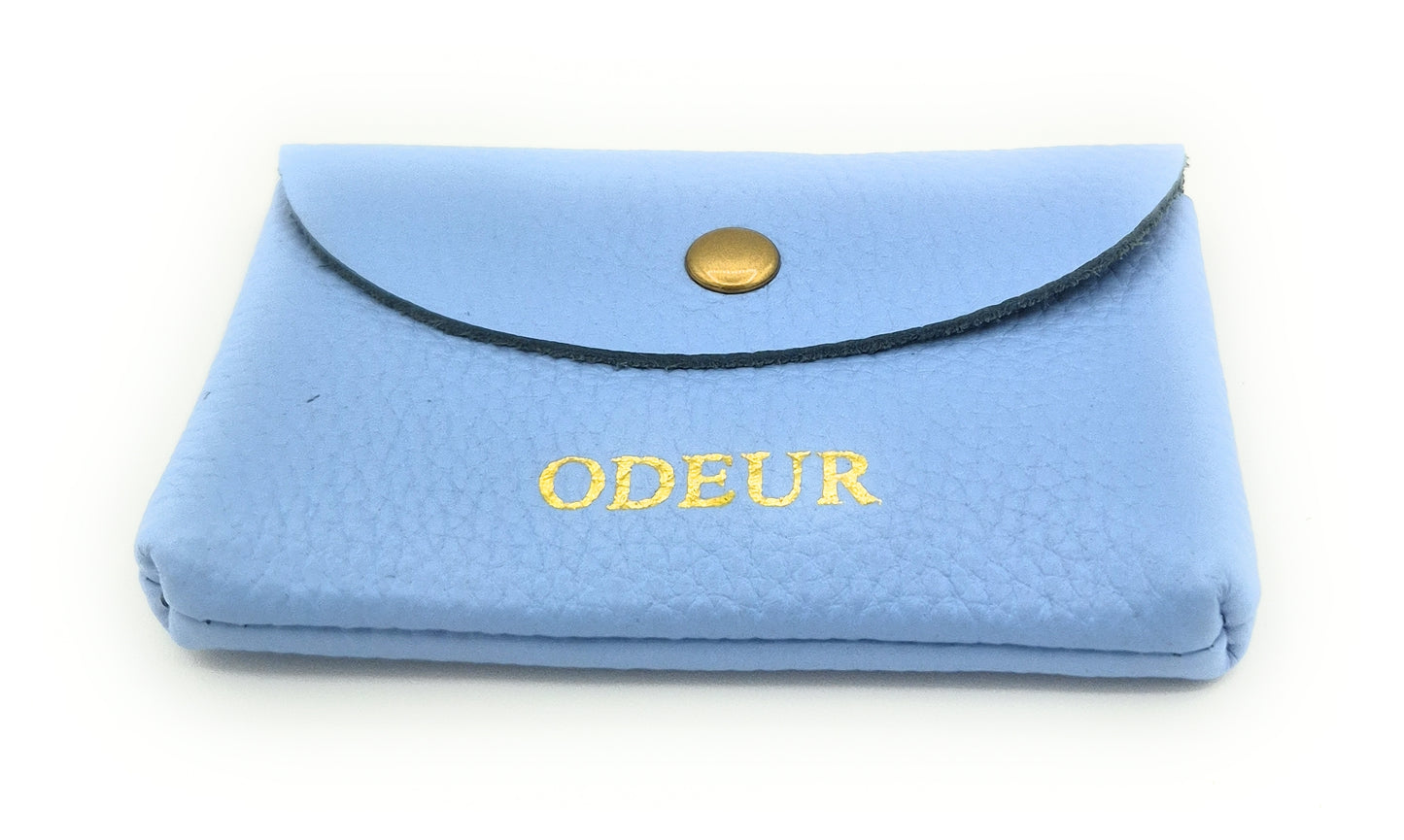 Porte-cartes Nita en cuir ~ Bleu ciel