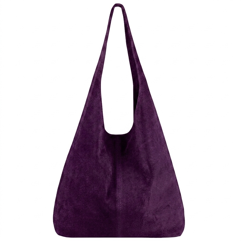 Sac cabas hobo cuir suédé Lulu ~ Violet