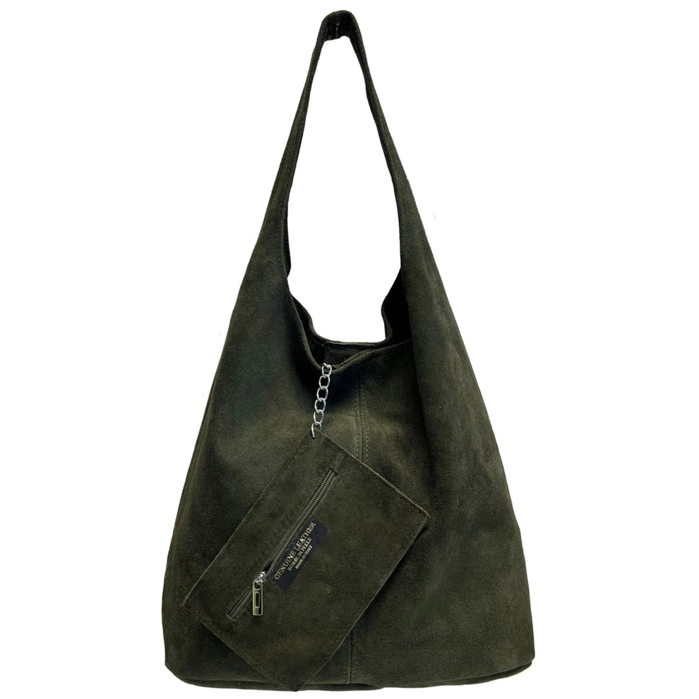 Sac cabas hobo cuir suédé Lulu ~ Kaki