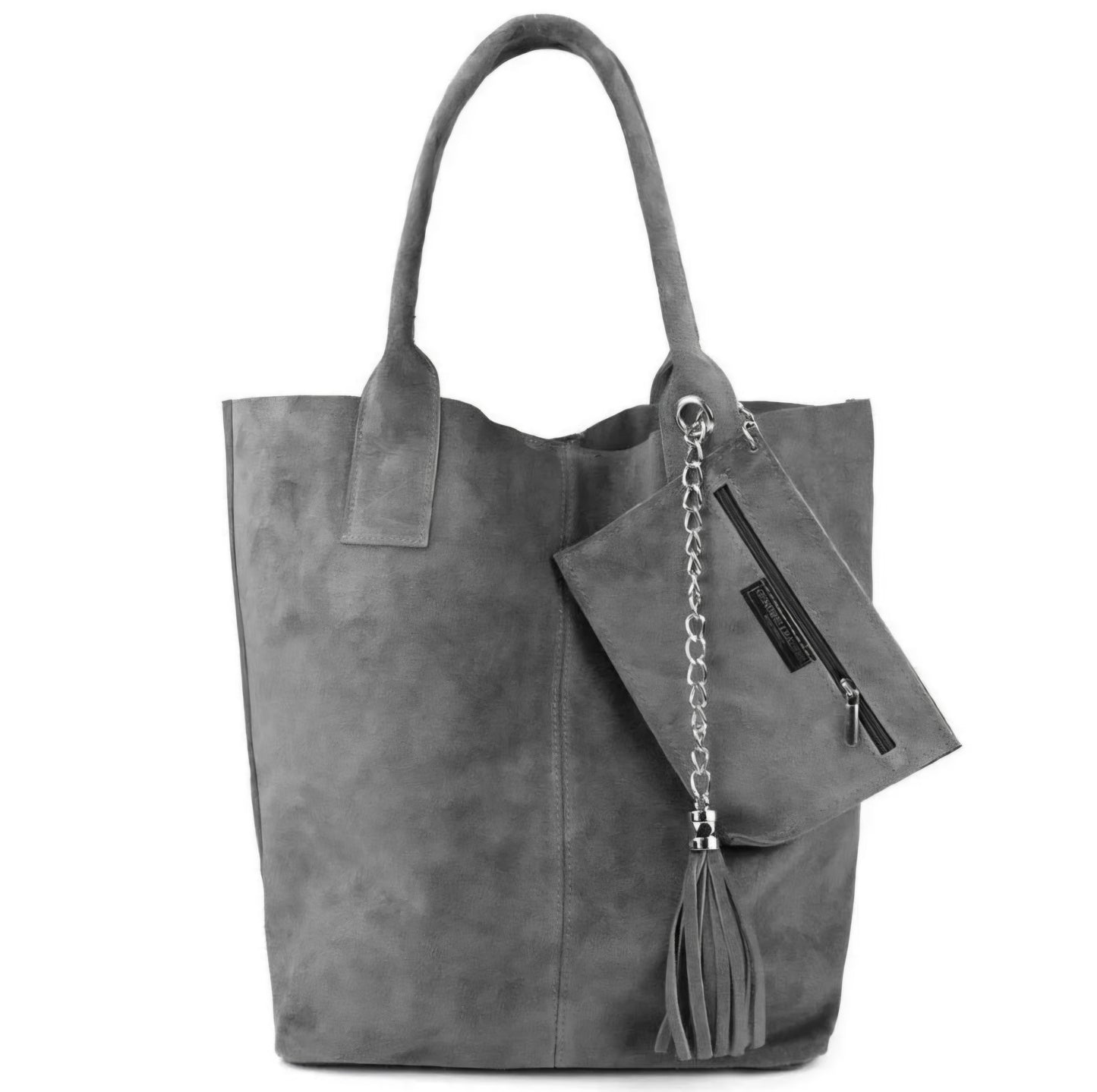 Sac shopper Aiyana en cuir suédé ~ Gris