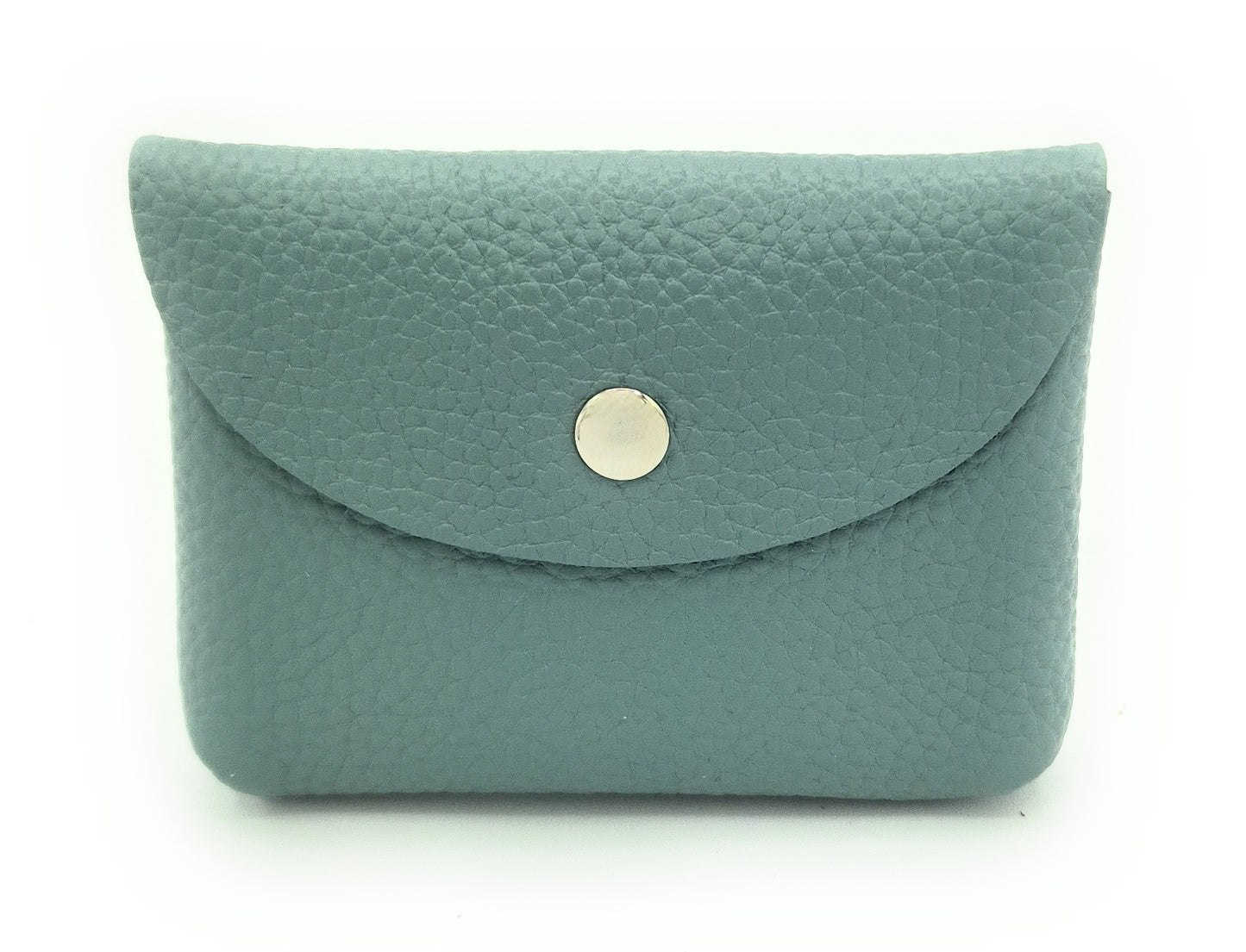 Porte-cartes Kanda en cuir ~ Bleu gris