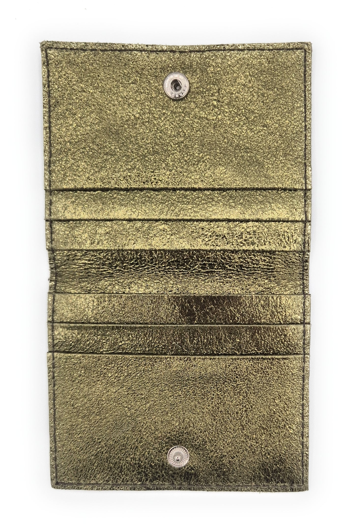 Porte-cartes Asha en cuir irisé italien ~ Kaki