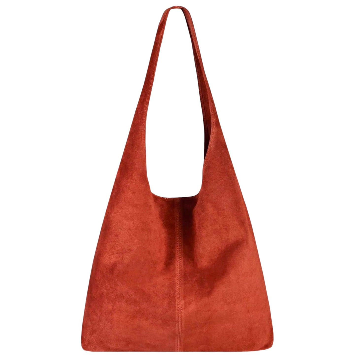 Sac cabas hobo cuir suédé Lulu ~ Rouge brique