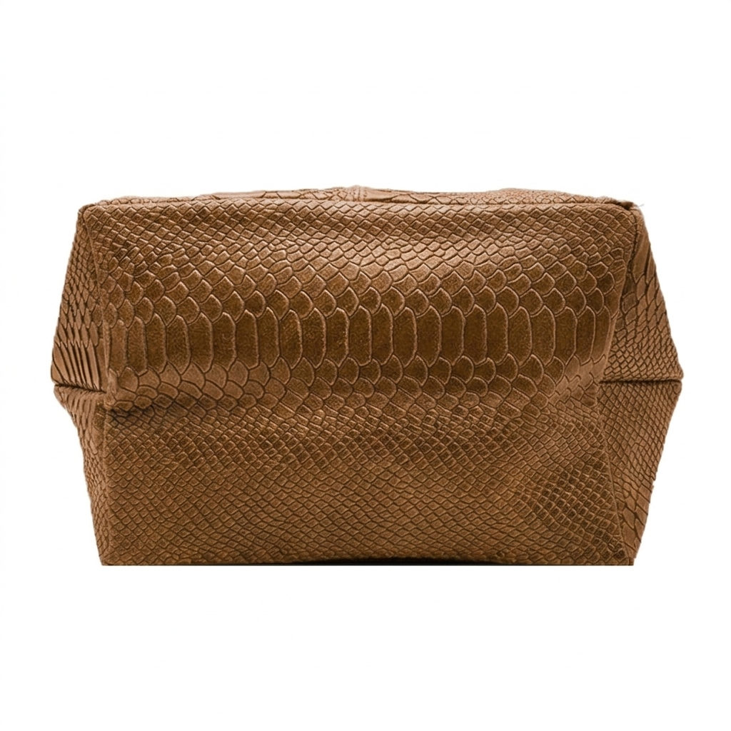 Sac shopper Aiyana en cuir embossé python ~ Camel