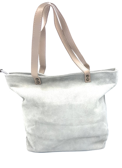 Aranck shopper bag in suede leather ~ Gray