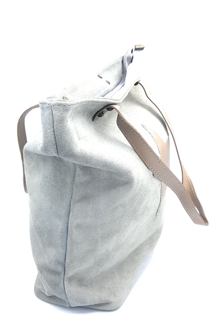 Aranck shopper bag in suede leather ~ Gray