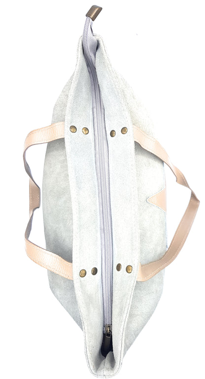 Aranck shopper bag in suede leather ~ Gray