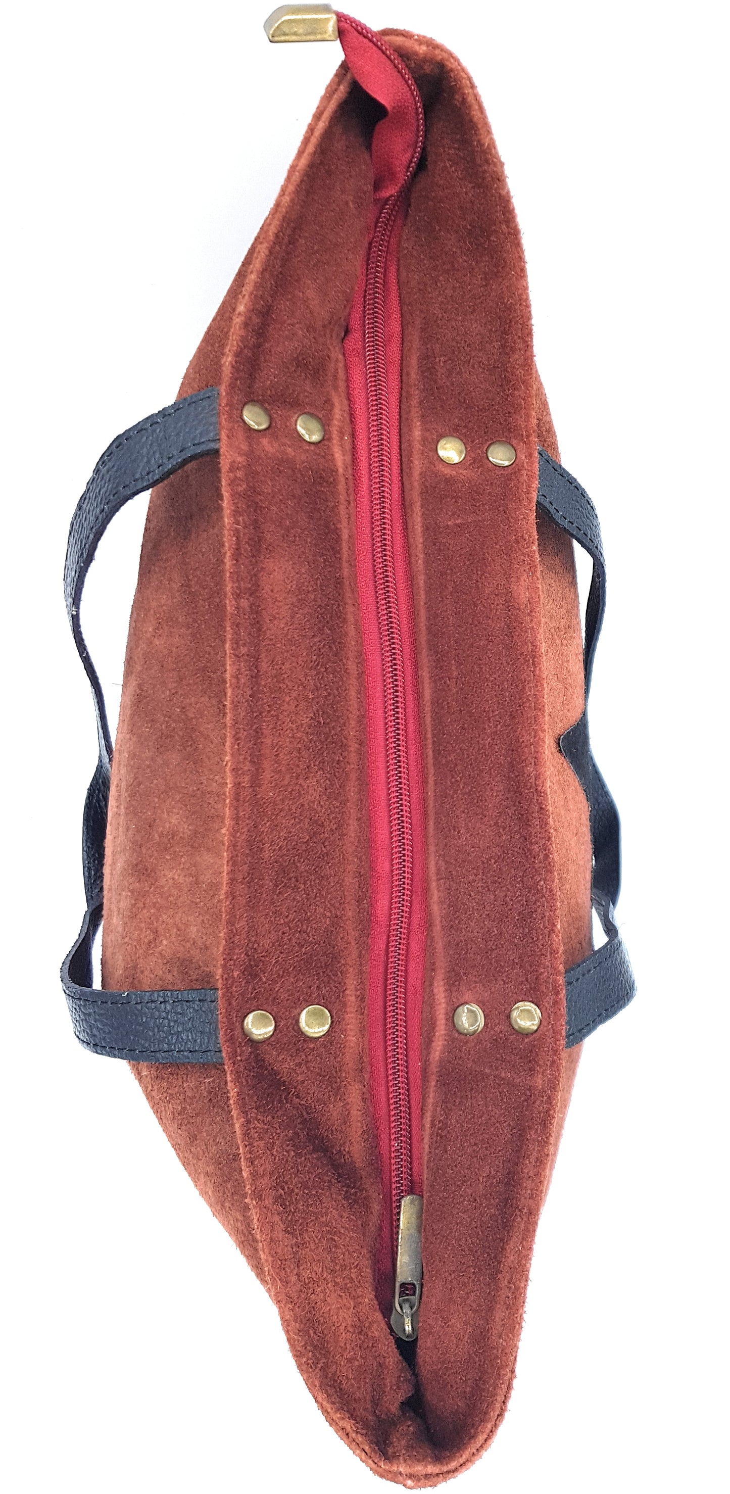 Aranck Suede Leather Shopper Bag ~ Copper Brown
