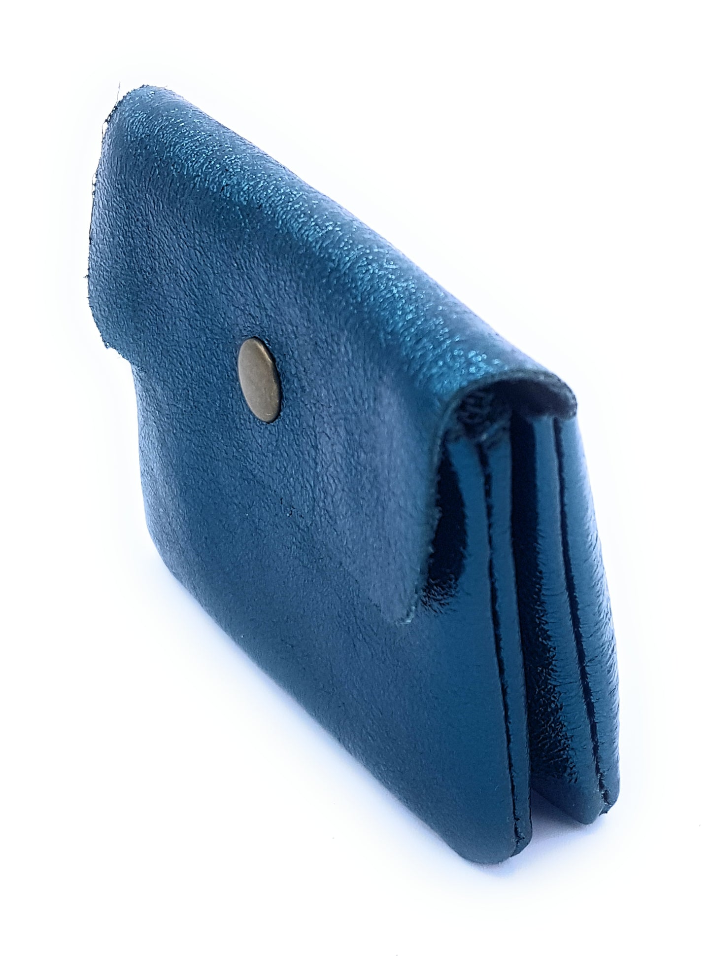 Aponi Iridescent Leather Purse ~ Duck Blue