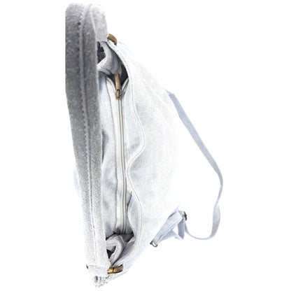 Talasi Suede Leather Messenger Bag ~ Grey