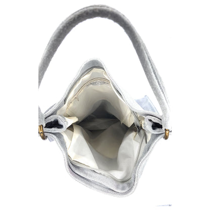 Talasi Suede Leather Messenger Bag ~ Grey