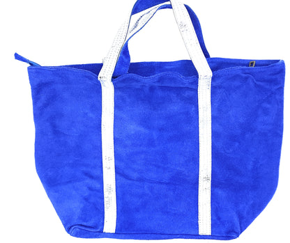 Kaya tote bag in sequinned suede leather ~ Royal blue