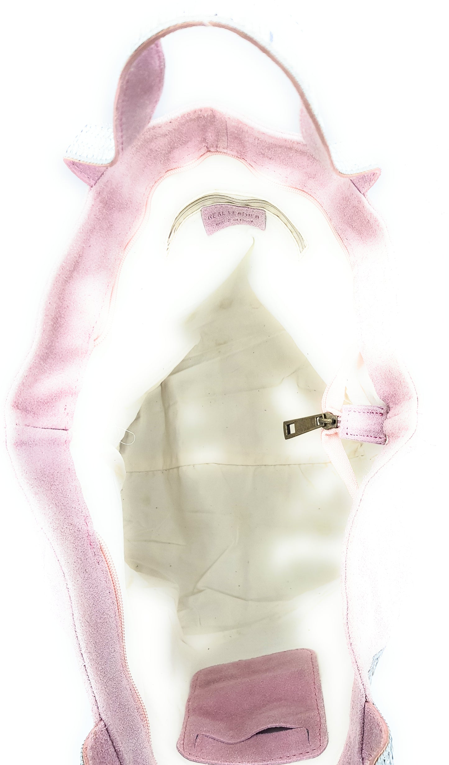 Kaya Suede Leather Sequin Tote Bag ~ Pale Pink