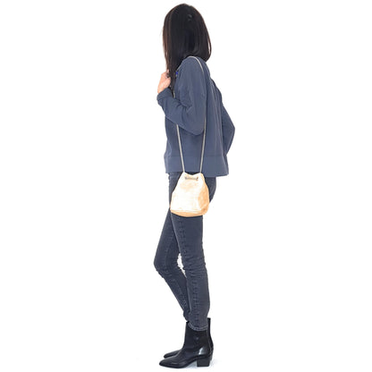 Ozalee Iridescent Suede Leather Clutch Bag ~ Camel