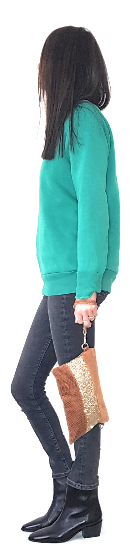 Poloma Leather Clutch Bag ~ Camel