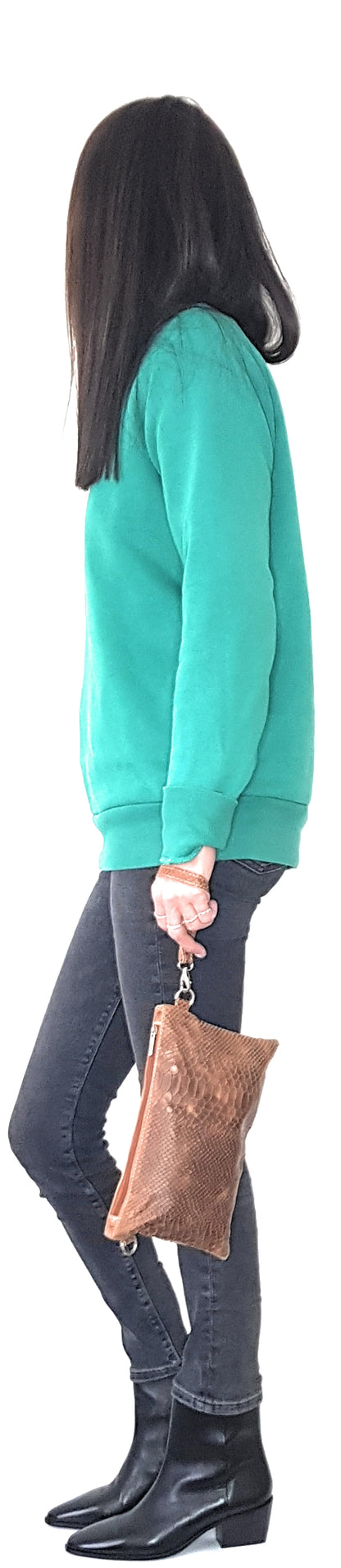 Poloma Leather Clutch Bag ~ Camel