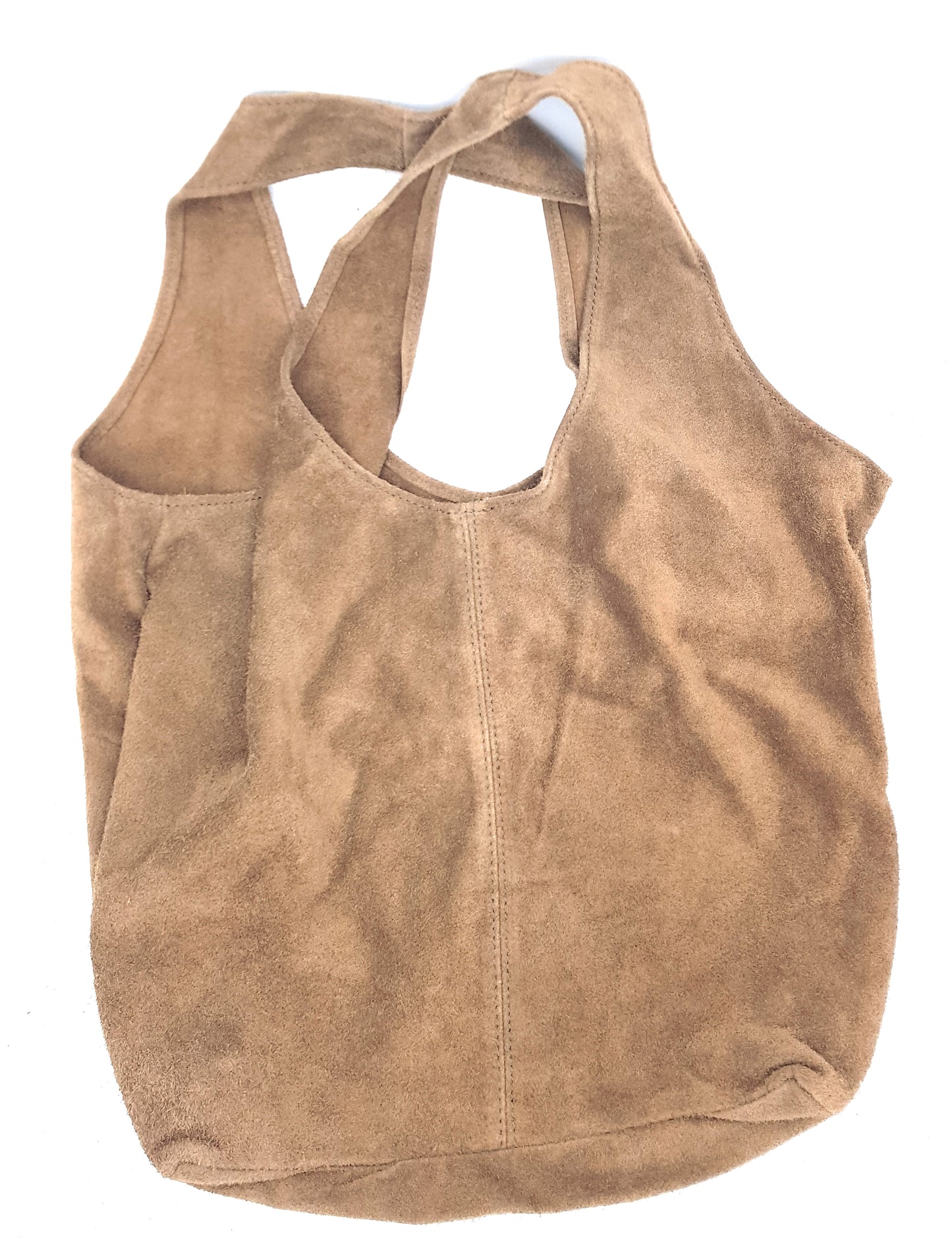 Nirvelli Suede Leather Shopper Bag ~ Taupe Brown