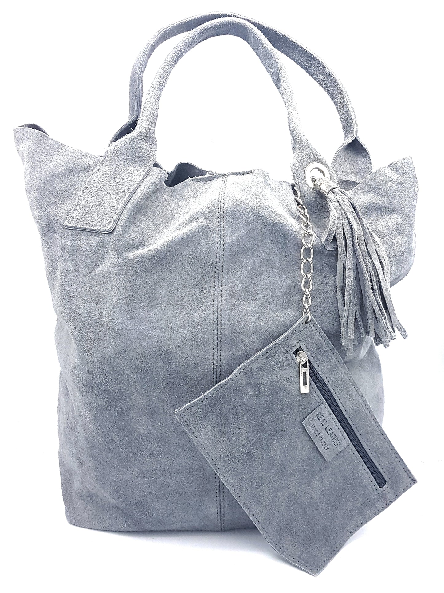 Sac shopper Aiyana en cuir suédé ~ Gris